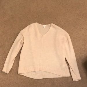 Creme V-Neck Sweater